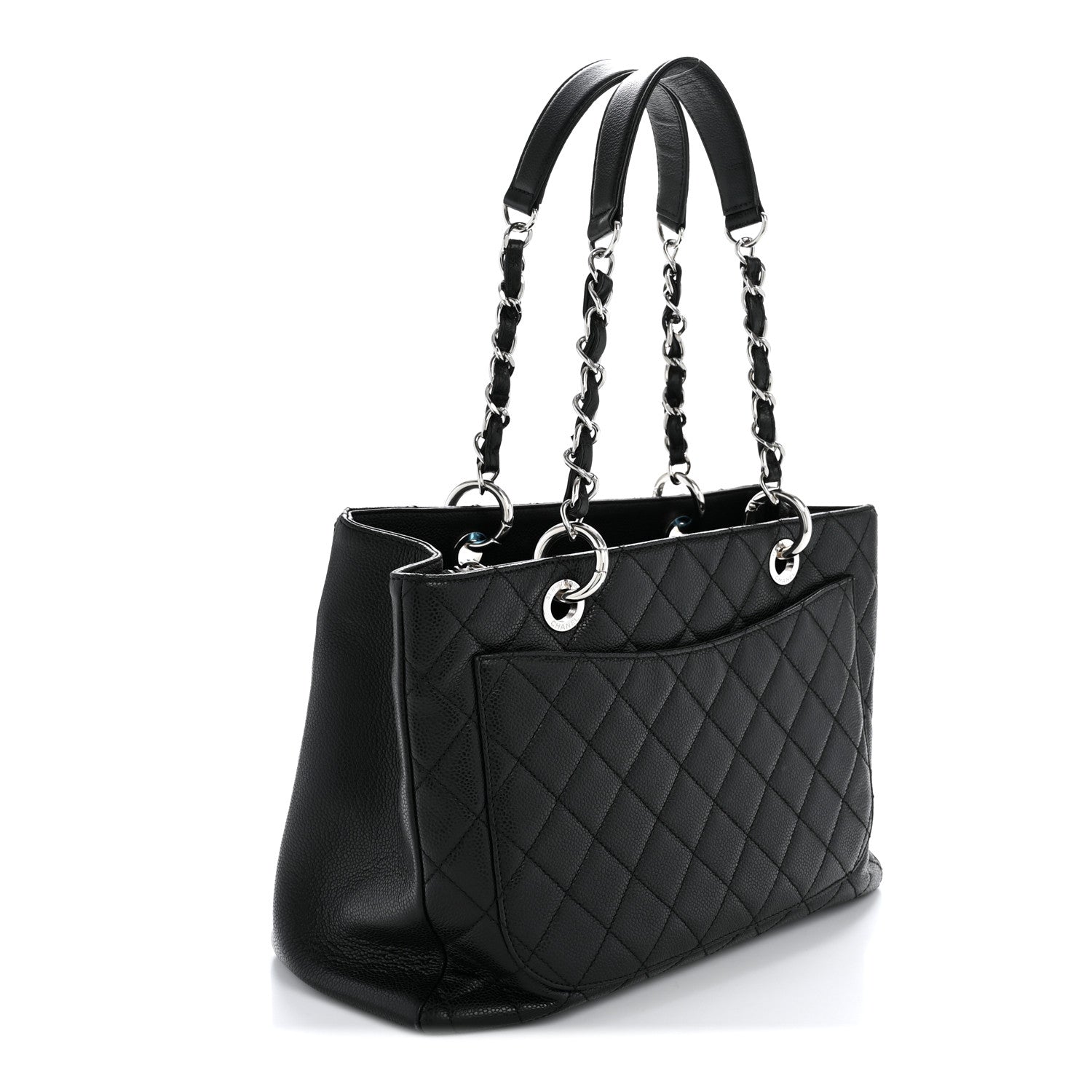 Caviar Quilted Grand Shopping Tote GST Black