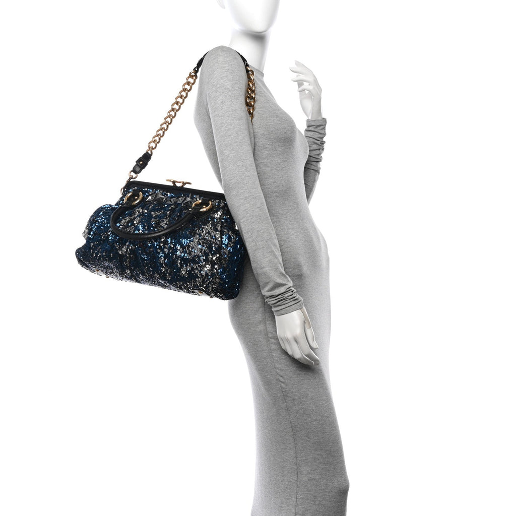 Sequined New York Rocker Stam Blue