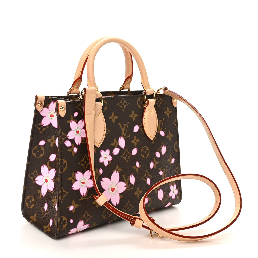 LV X TM Monogram Cherry Blossom Onthego PM Sakura Brown