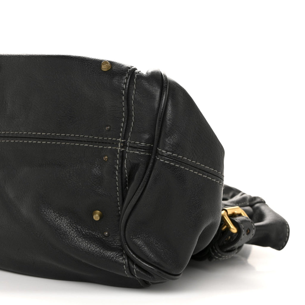 Grained Calfskin Paddington Tote Black