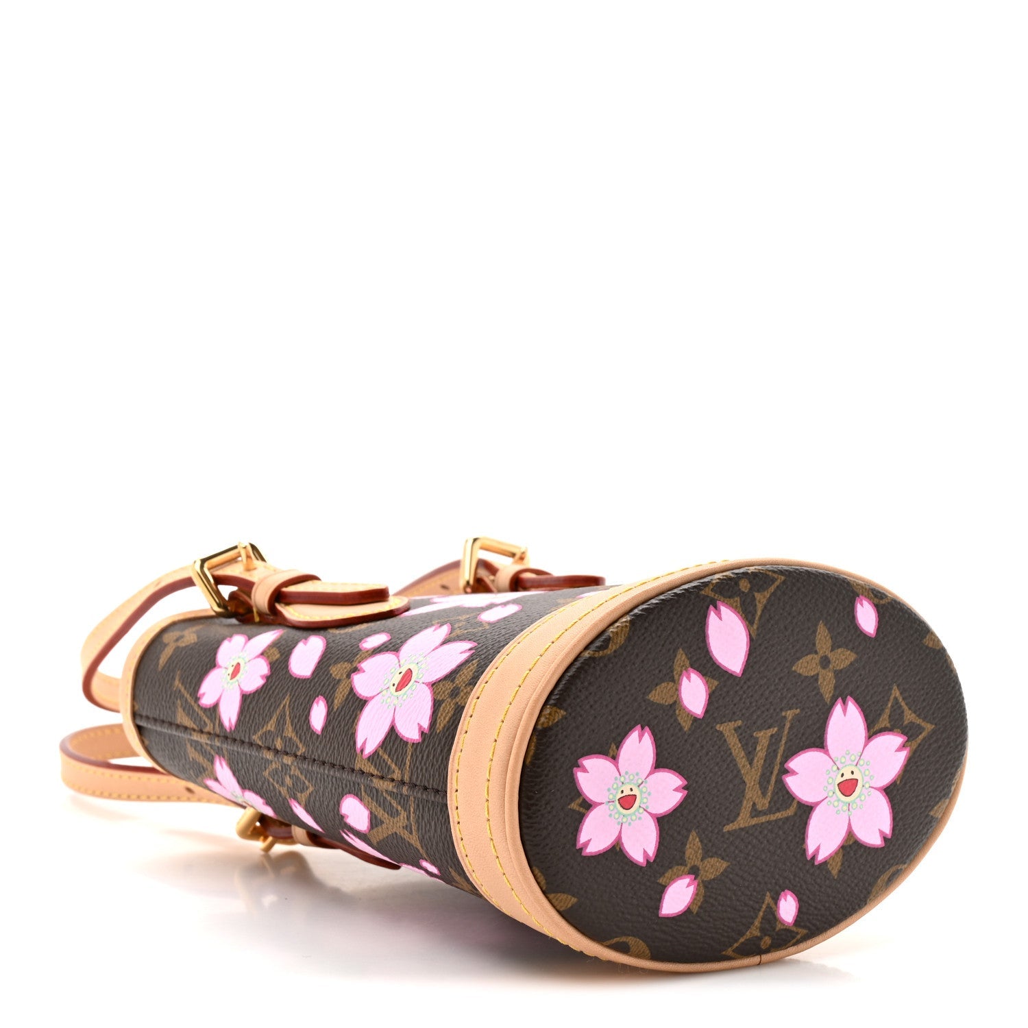 LV X TM Monogram Cherry Blossom Nano Bucket Sakura Brown
