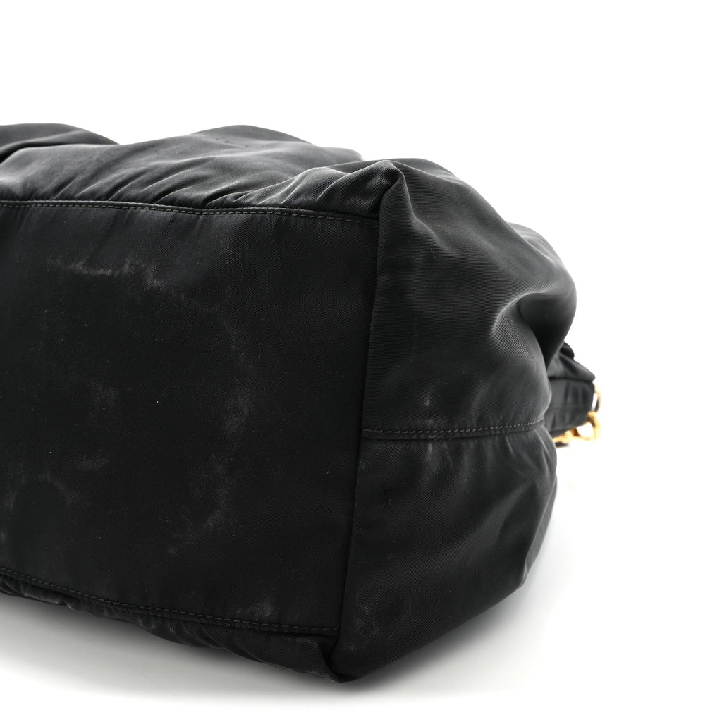 Tessuto Nylon Bow Shoulder Bag Black
