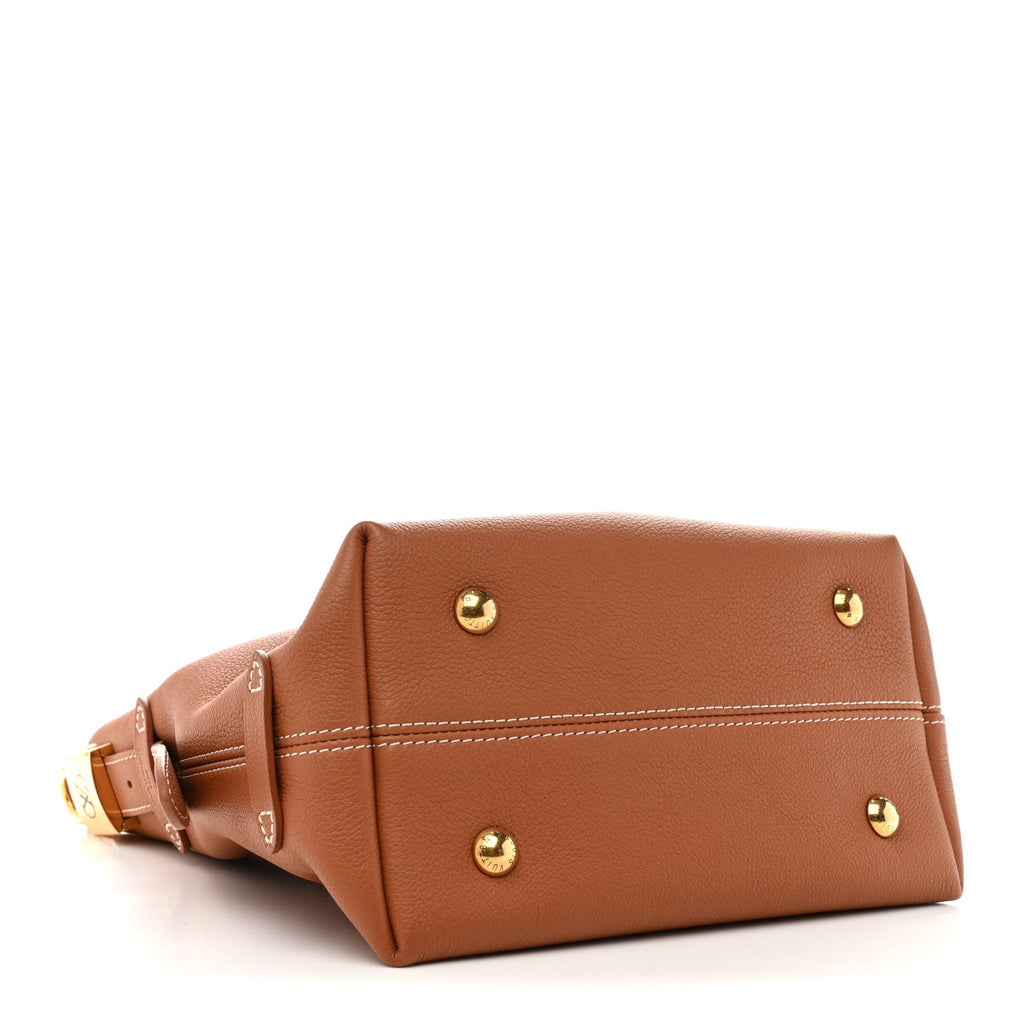 Grained Calfskin Low Key Hobo PM Cognac