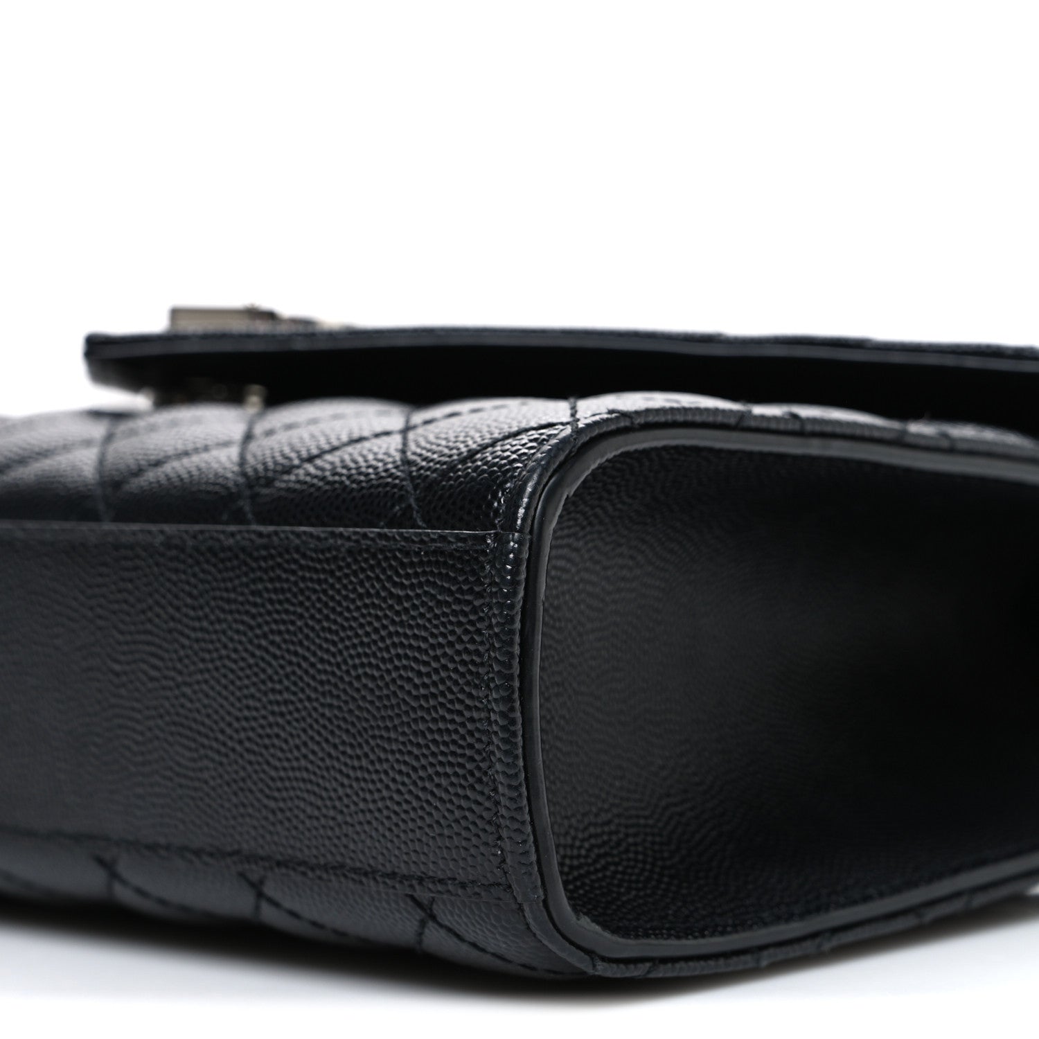 Grain De Poudre Textured Mixed Matelasse Triquilt Medium Monogram Satchel Black