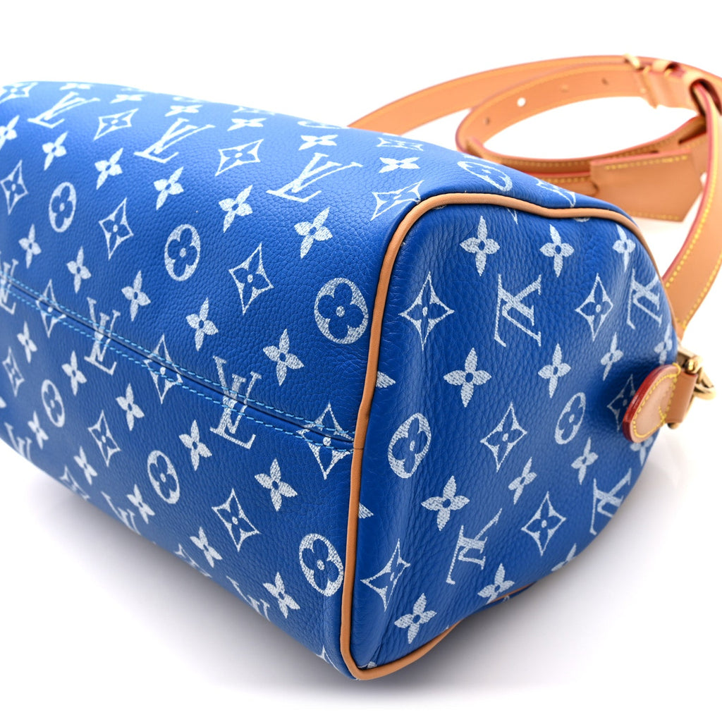 Calfskin Monogram Speedy P9 Bandouliere 25 Blue