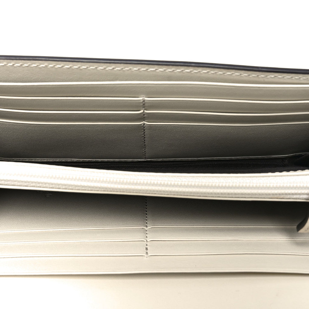 Calfskin Sylvie Continental Wallet White