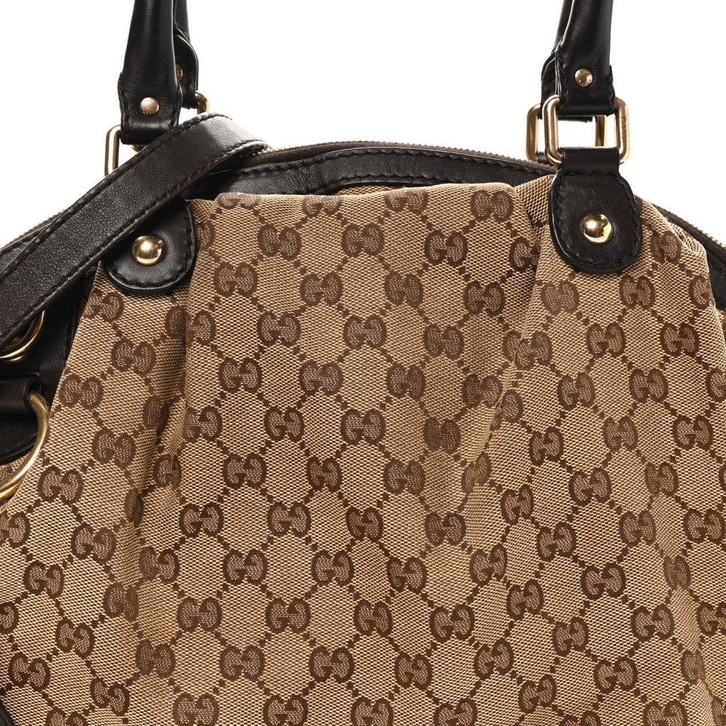 Monogram Medium Sukey Boston Bag Dark Brown