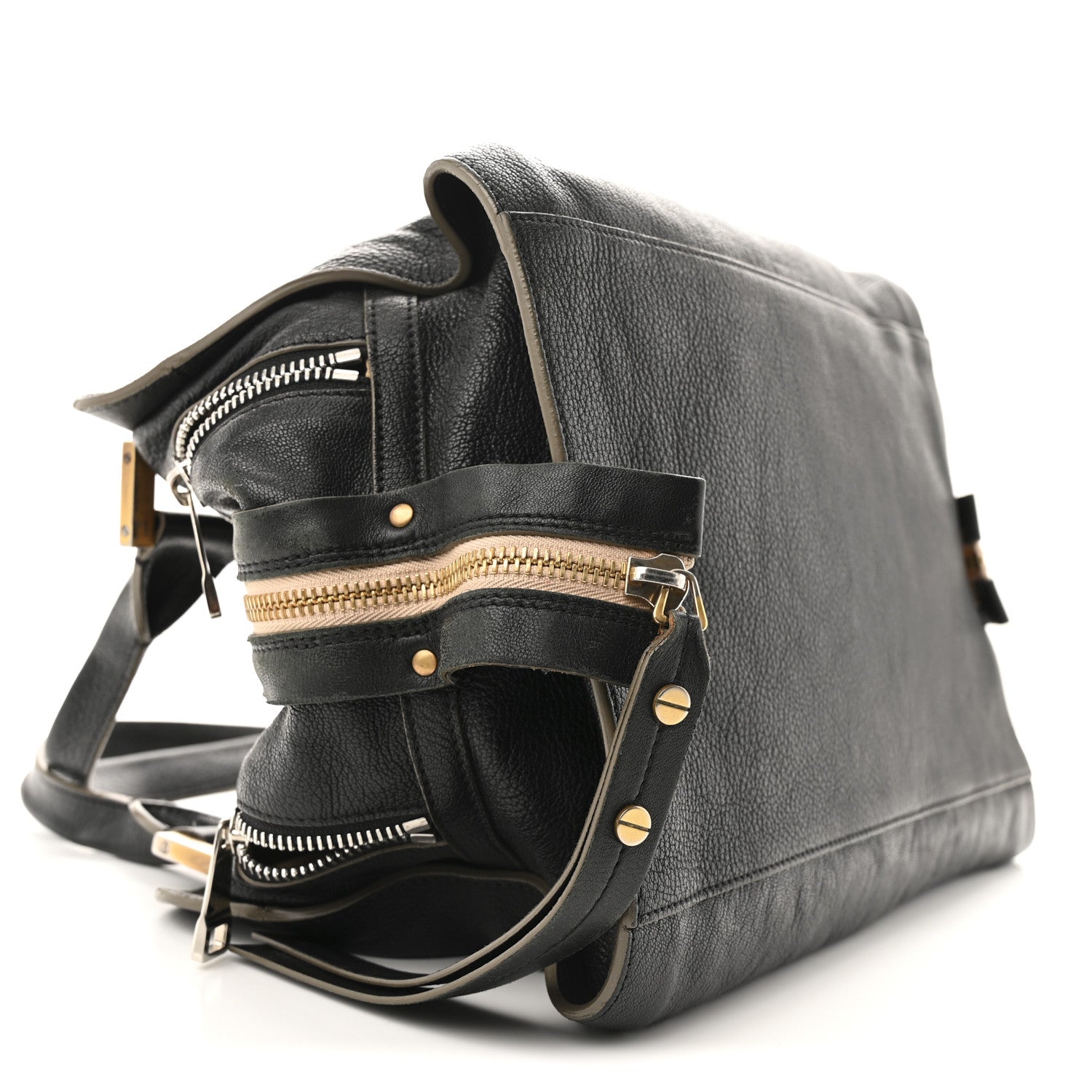 Goatskin Large Dalston Satchel Black