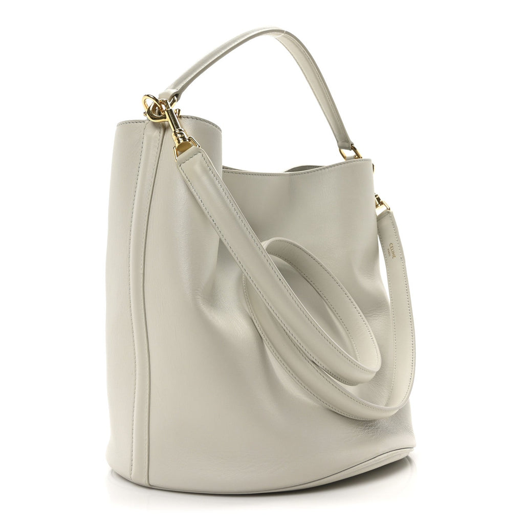 Smooth Calfskin Bucket 16 Light Stone