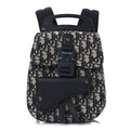 HOMME Oblique Calfskin Mens Mini Saddle Backpack Navy Blue