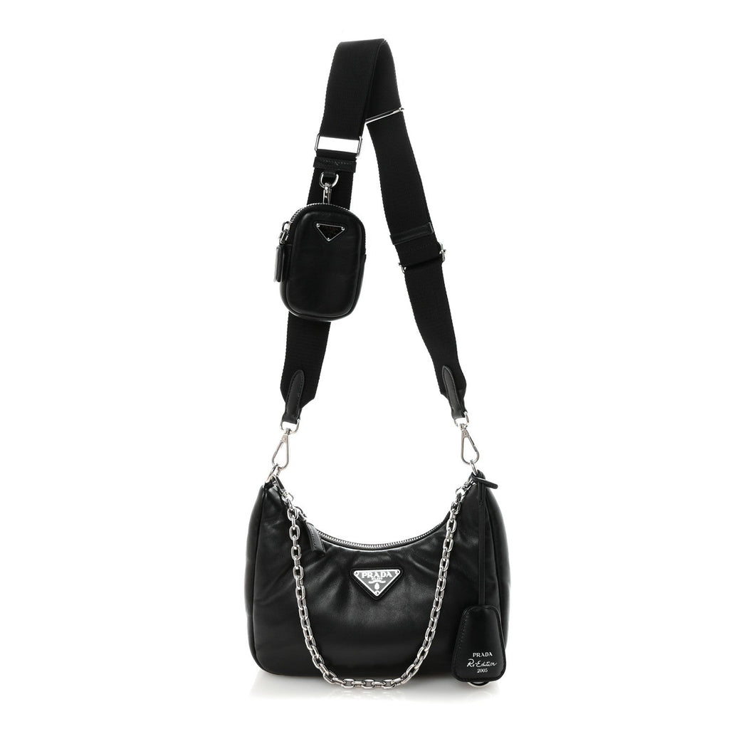 Nappa Soft Padded Re-Edition 2005 Shoulder Bag Black