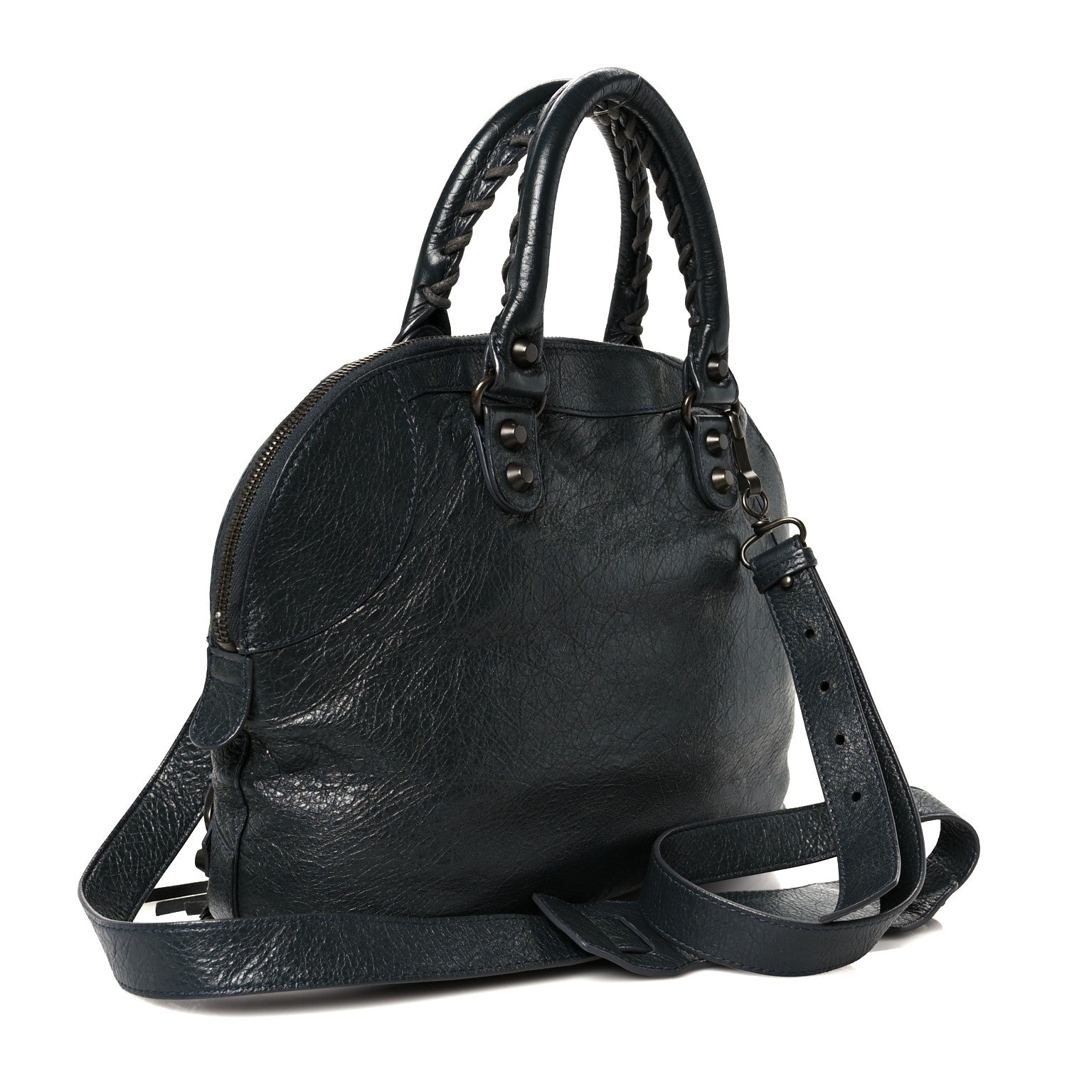 Agneau Classic Hardware Bowling Bag Anthracite