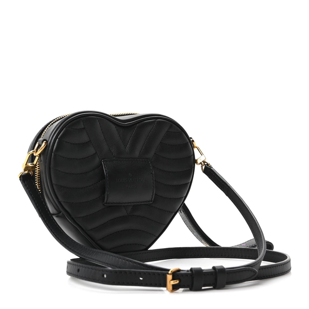 Calfskin New Wave Heart Bag Black