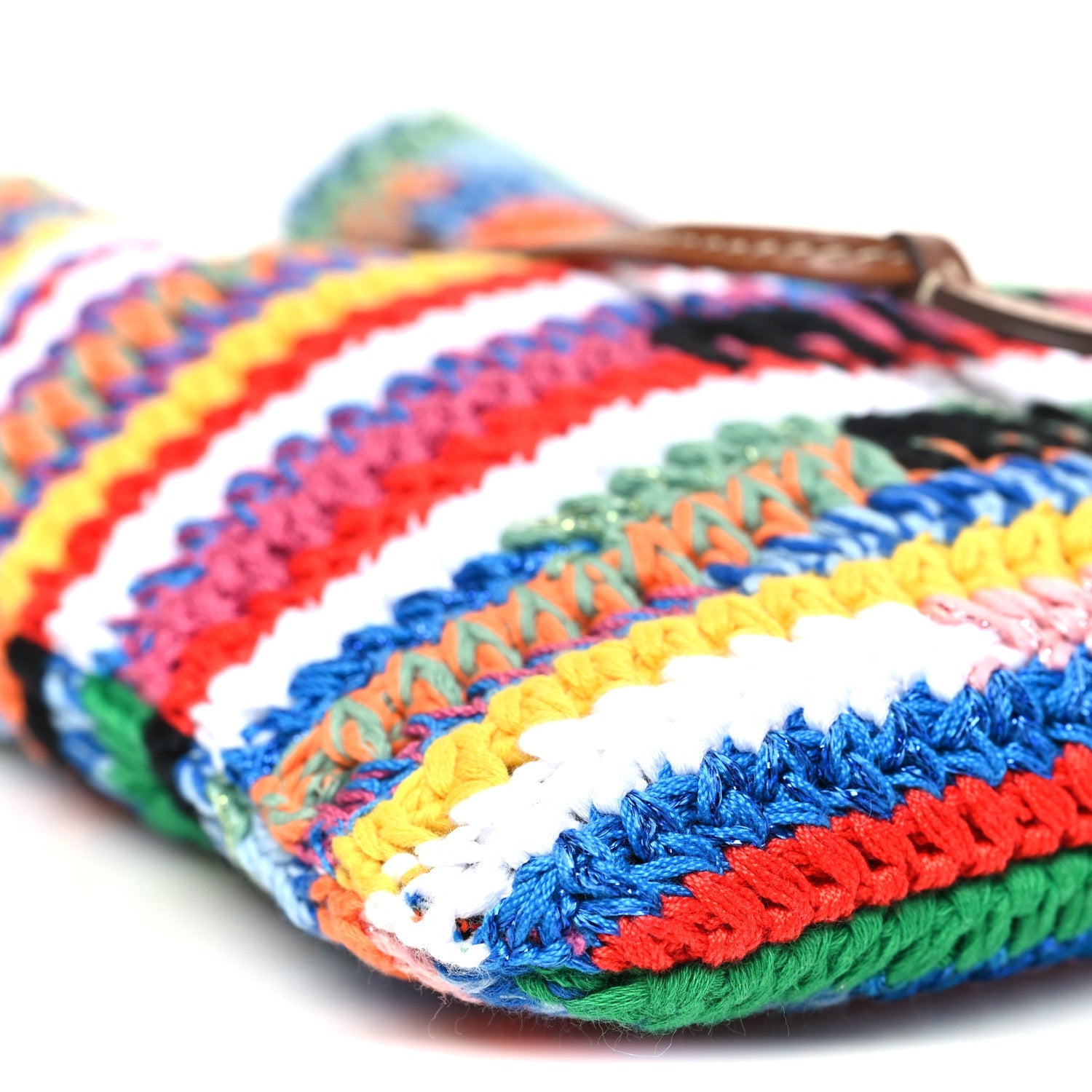 Fabric Crochet Drawstring Pouch Multicolor