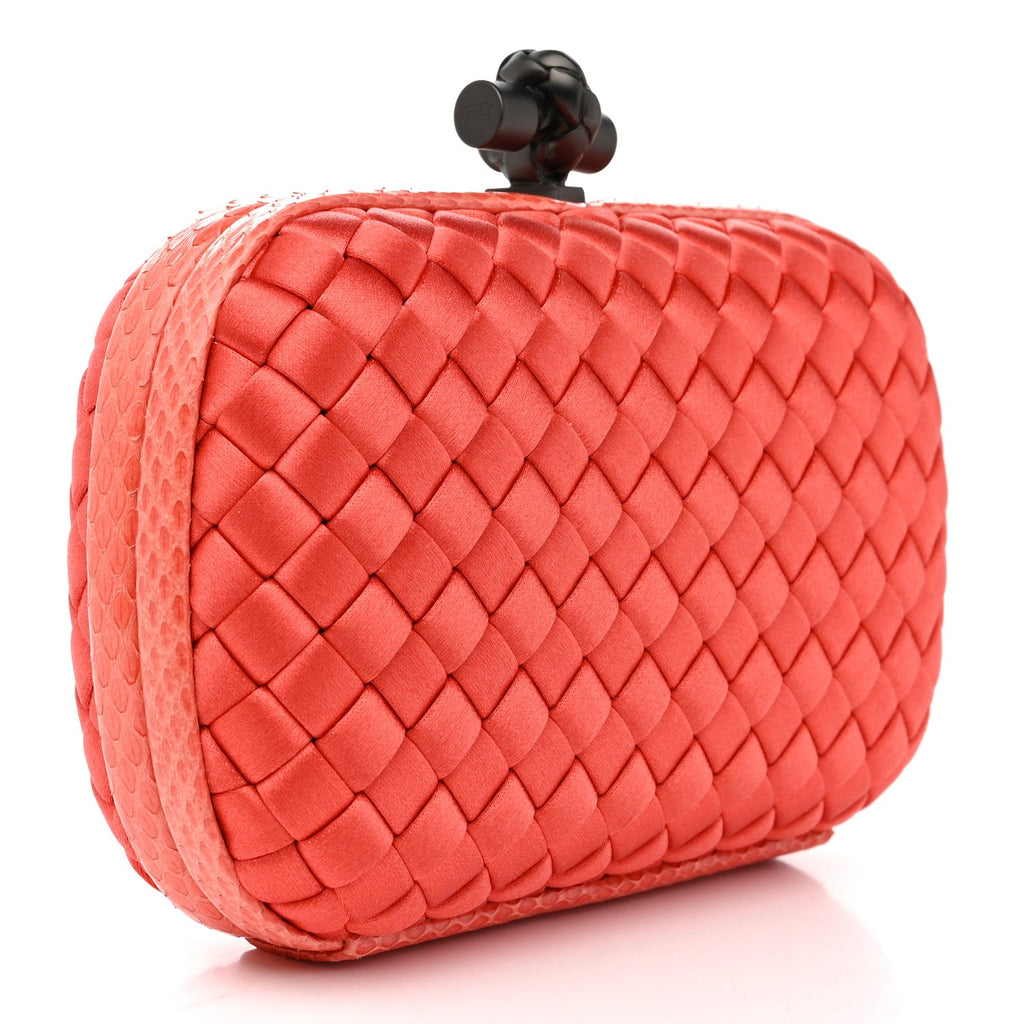 Satin Intreccio Impero Ayers Knot Clutch Magma