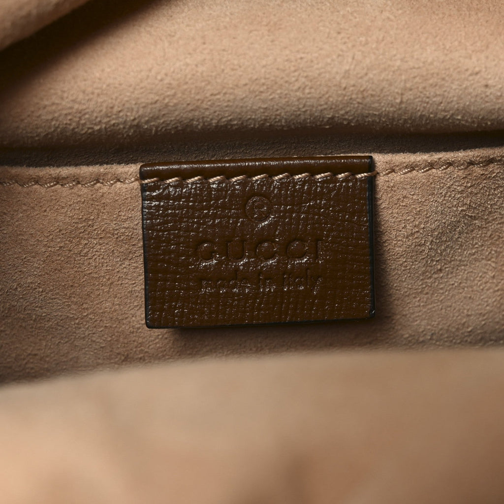 Monogram Textured Calfskin Horsebit 1955 Drawstring Bucket Bag Beige Brown Sugar