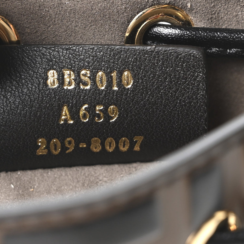 Vitello Liberty F is Fendi Bi-Color FF 1974 Embossed Mini Mon Tresor Bucket Bag Maya Black