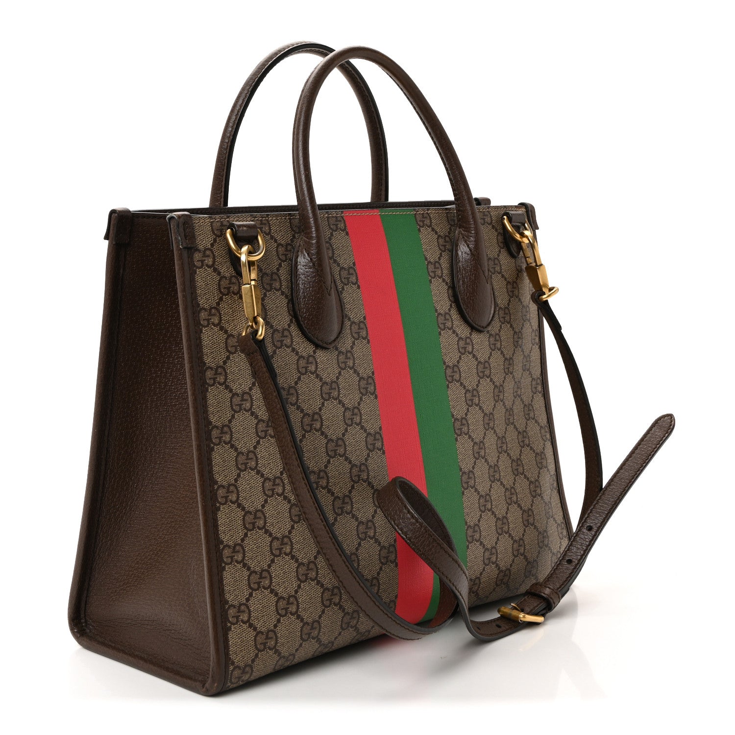 GG Supreme Monogram Textured Dollar Calfskin Web Gucci Tiger Small Retro Interlocking G Tote Bag Beige Ebony Live Red New Shamarock New Acero