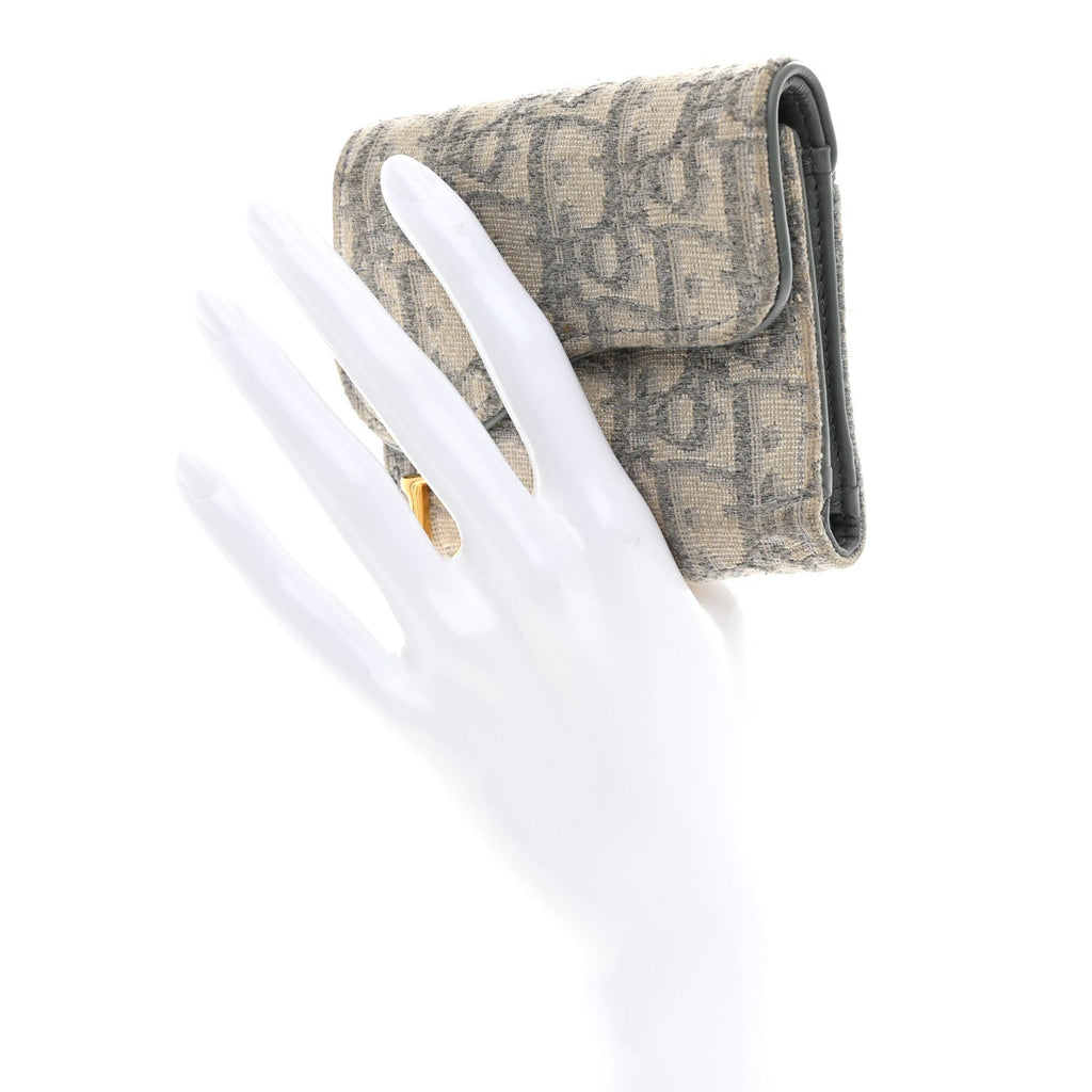 Oblique Saddle Lotus Wallet Grey