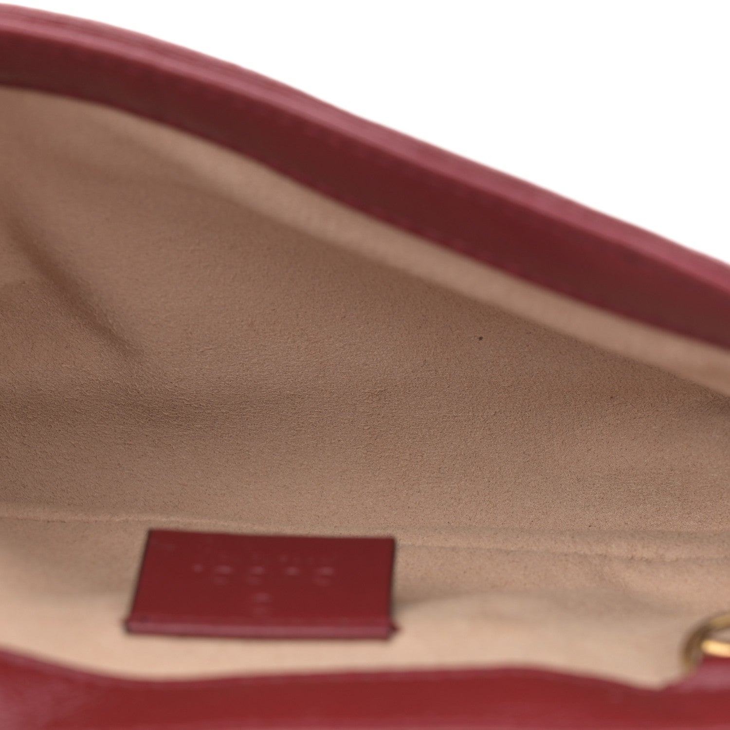 Vintage Effect Calfskin Matelasse Diagonal Super Mini Torchon GG Marmont Shoulder Bag Black Romantic Cherry