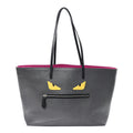 Vitello Elite Cuoio Monster Buggies Medium Roll Tote Carbone Black Multicolor Magenta