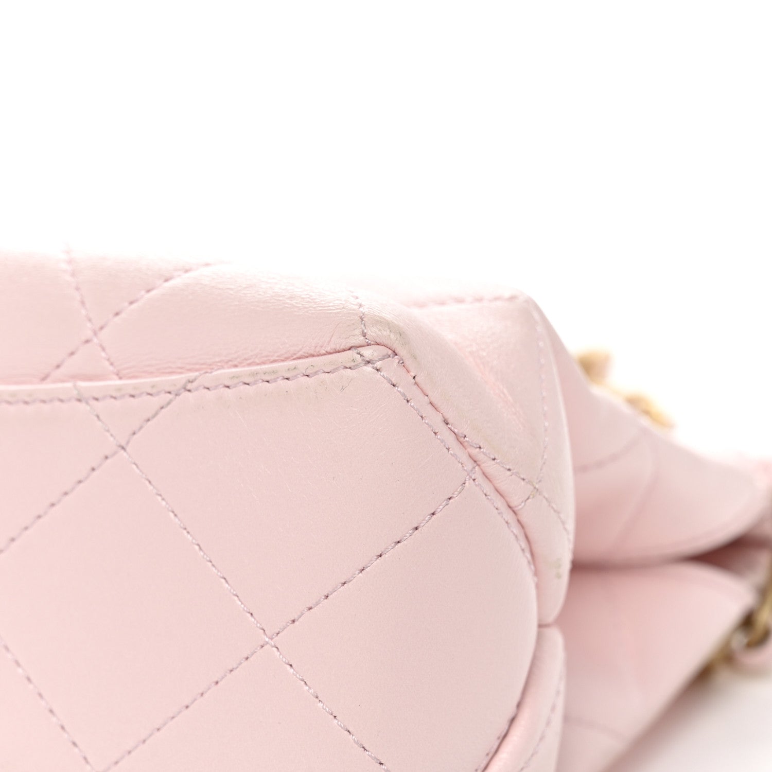 Shiny Lambskin Small Shopping Bag Light Pink