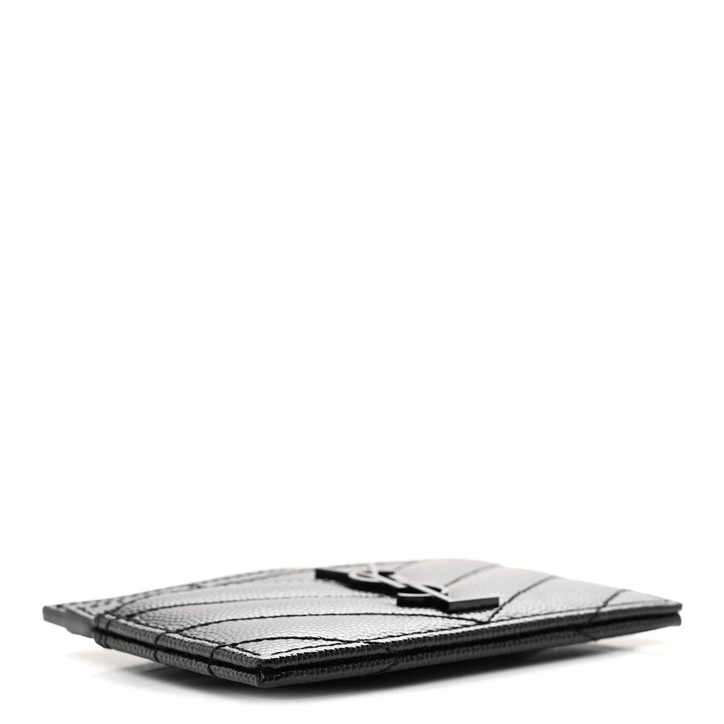 Grain De Poudre Matelasse Chevron Monochrome Monogram Credit  Case Black