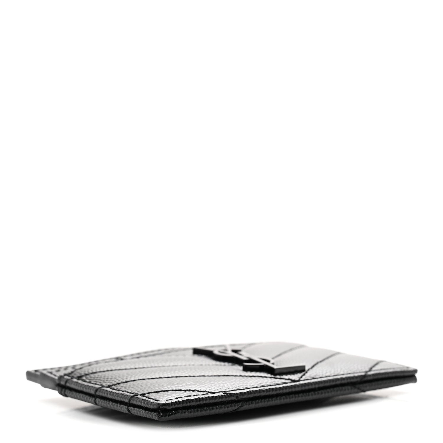 Grain De Poudre Matelasse Chevron Monochrome Monogram Credit  Case Black