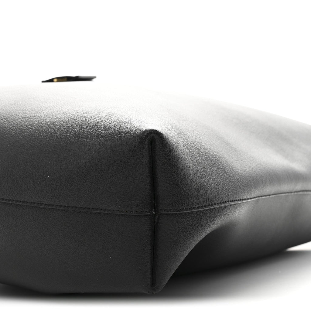 Calfskin Medium Shopping Tote Black