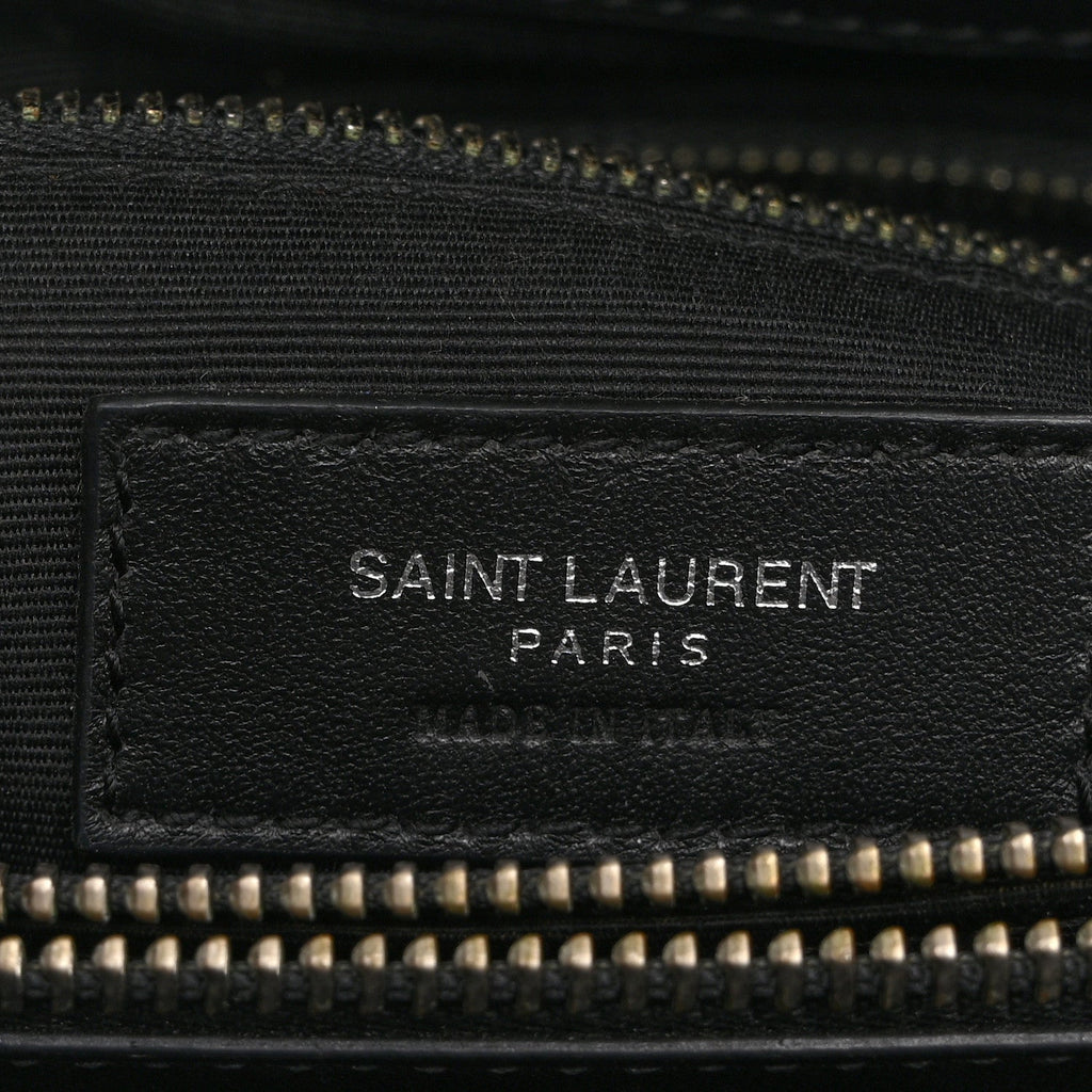 Calfskin Y Quilted Monogram Small Loulou Shopper Black