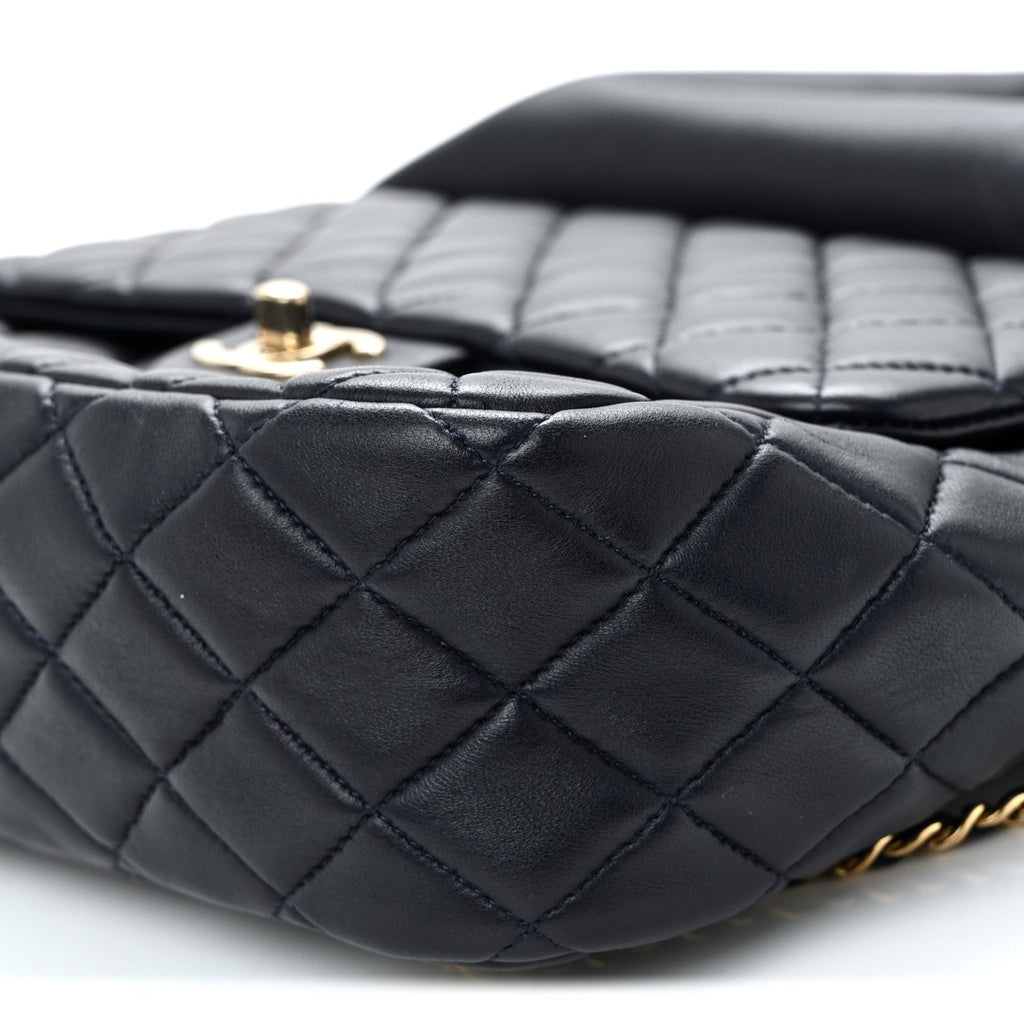 Lambskin Quilted Large In Seoul Backpack Navy