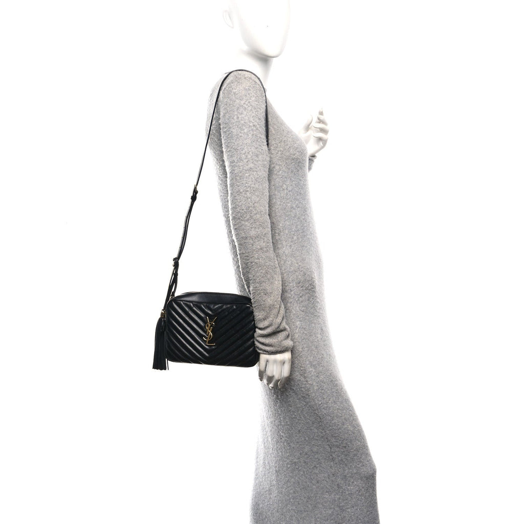Calfskin Matelasse Monogram Lou Camera Bag Black