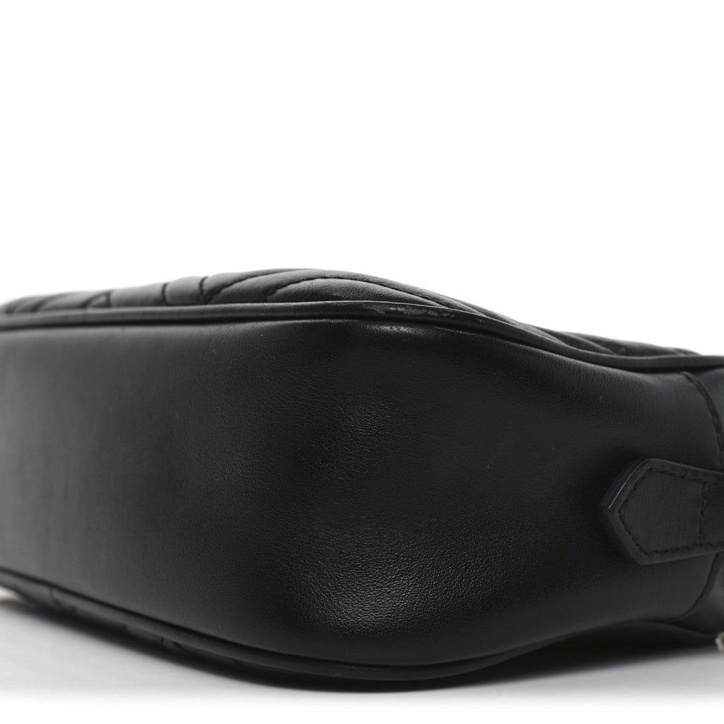 Calfskin Matelasse Small GG Marmont Chain Shoulder Bag Black