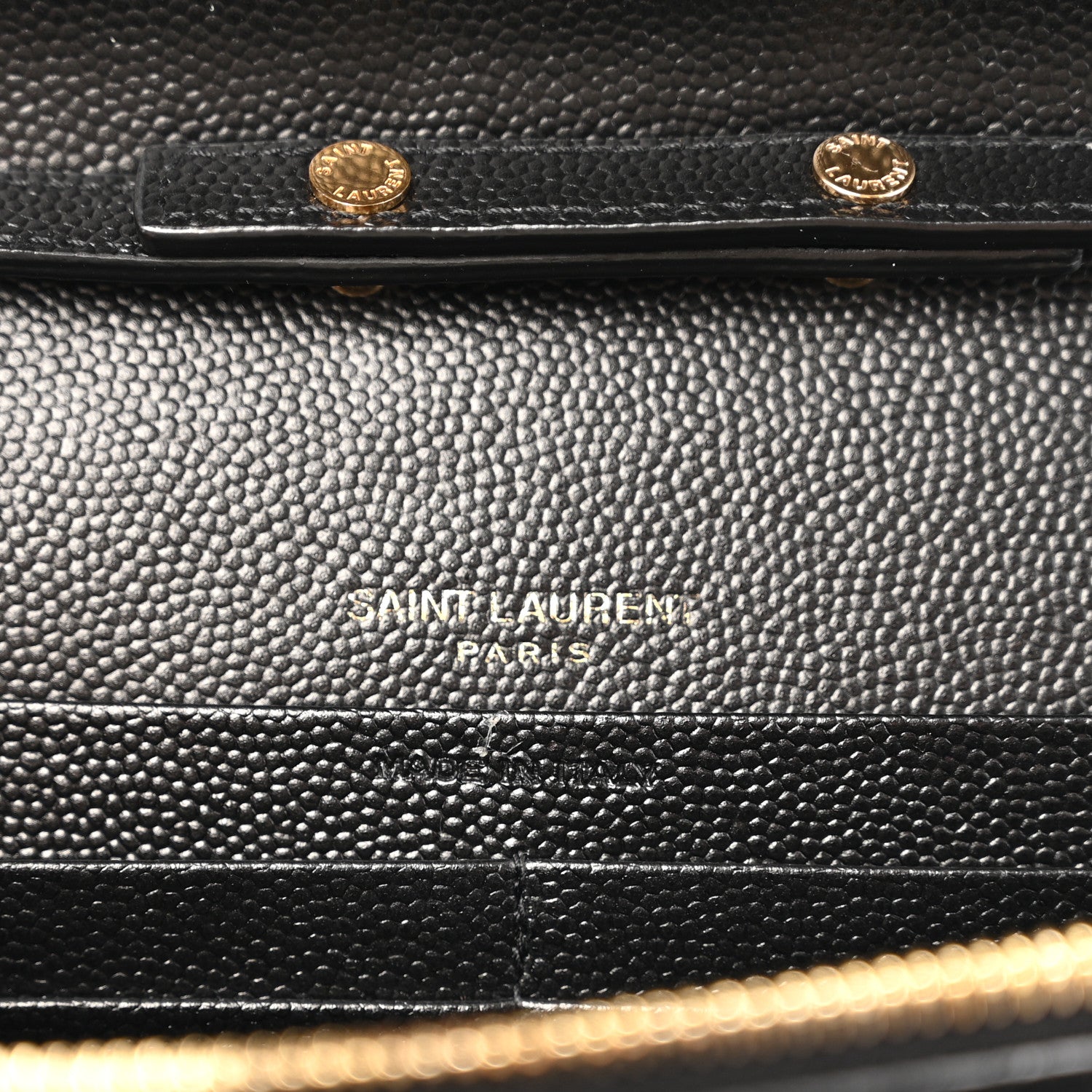 Grain De Poudre Matelasse Chevron Monogram Chain Wallet Black