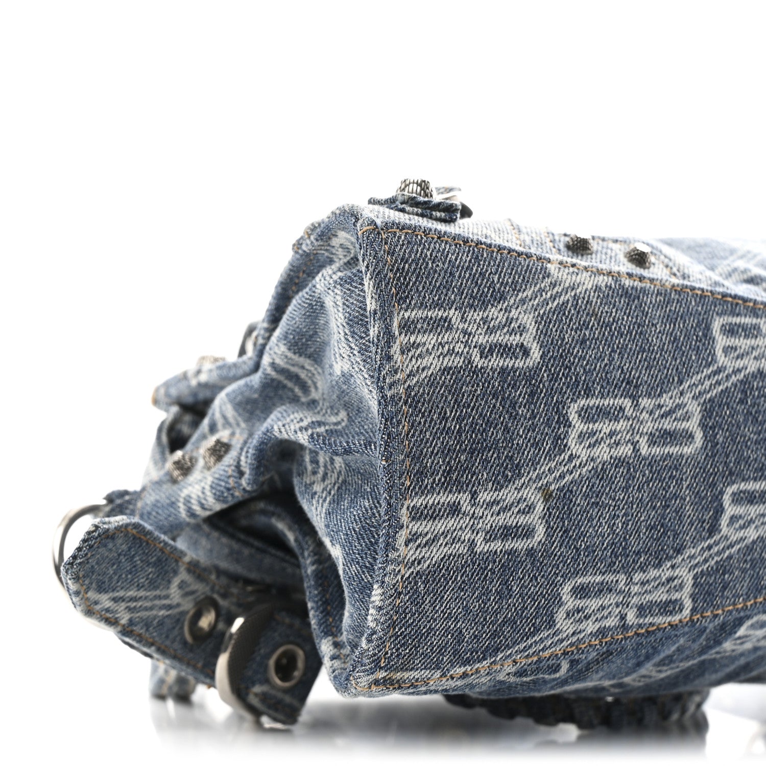 Denim BB Monogram Neo Cagole Handbag XS Blue