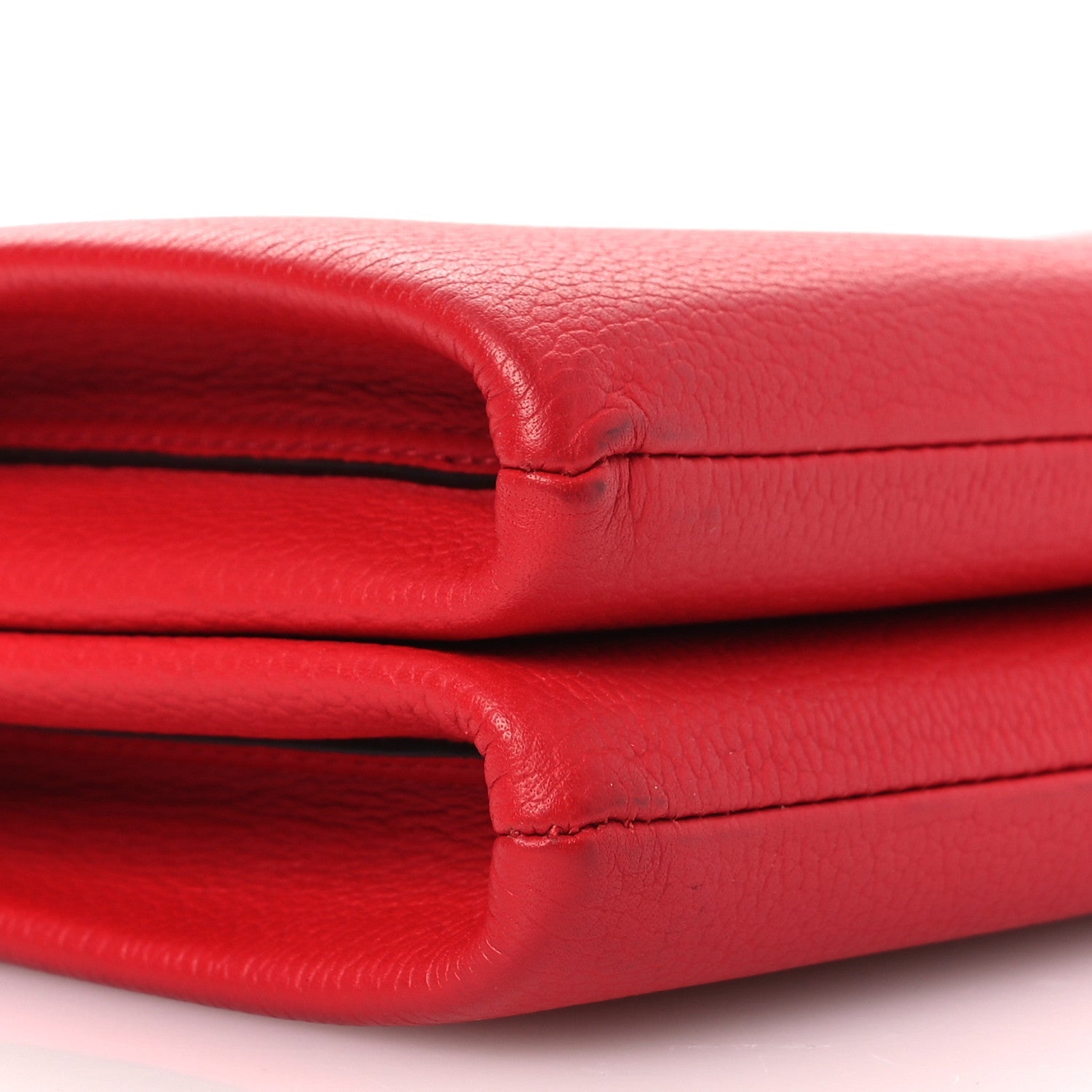 Grained Calfskin Milla Double Crossbody Bag Ruby Red