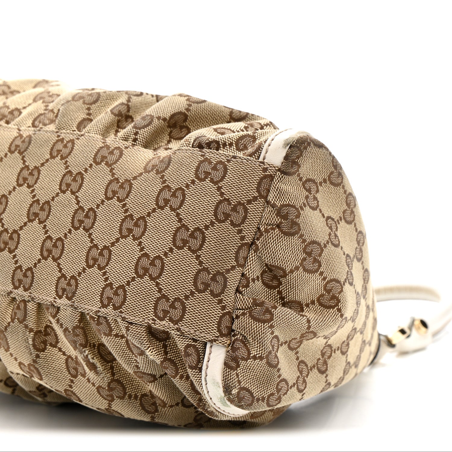 Monogram Medium D Gold Ring Hobo White