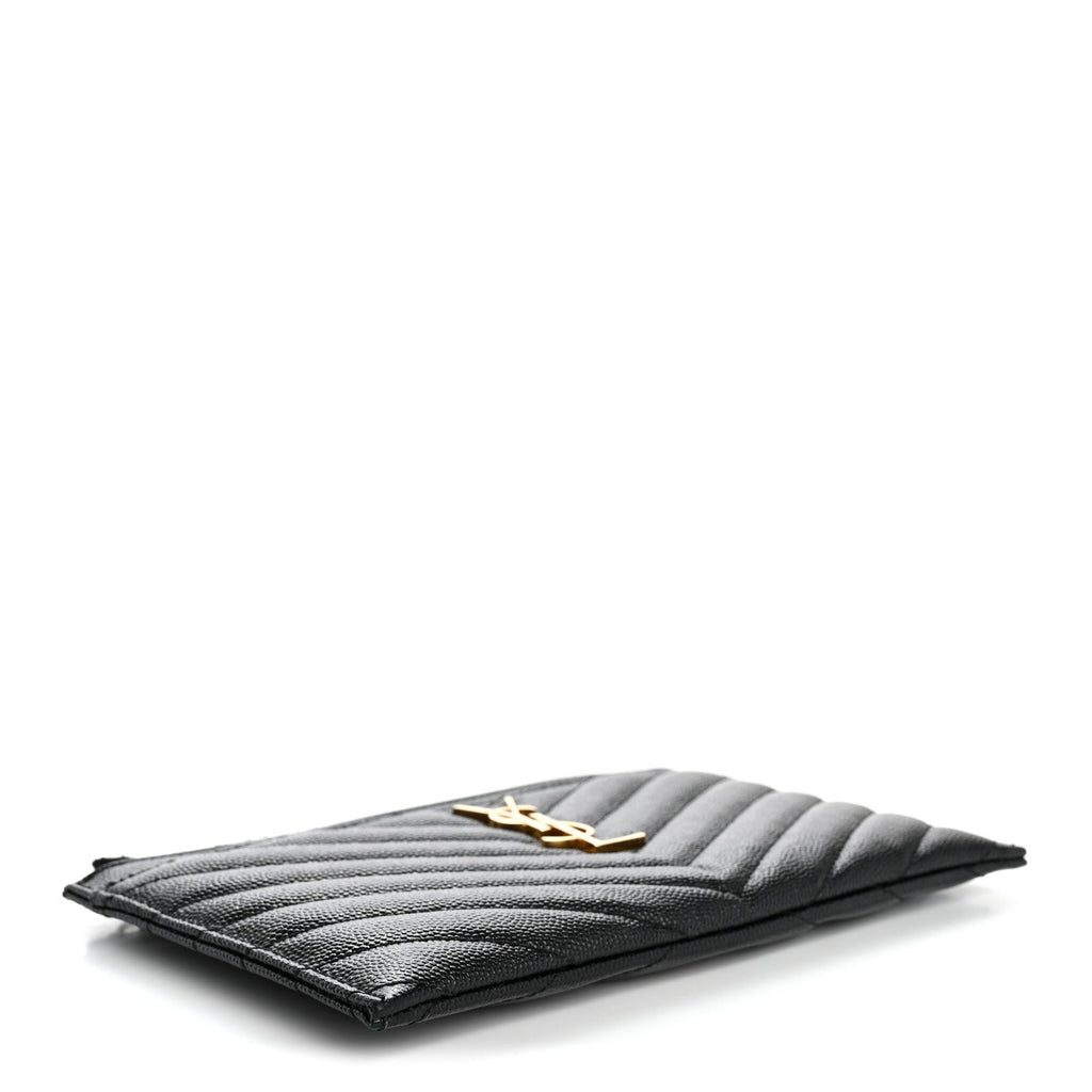 Grain De Poudre Chevron Monogram Bill Pouch Black