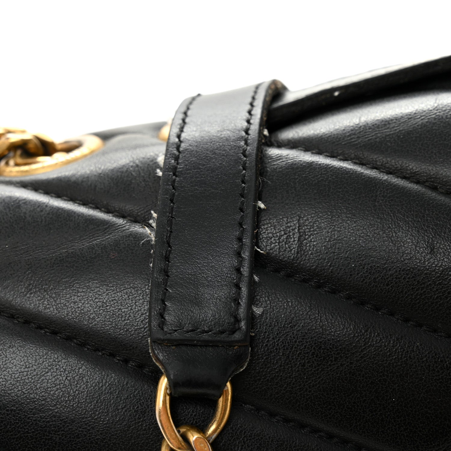Calfskin Y Quilted Monogram Medium Loulou Chain Satchel Black