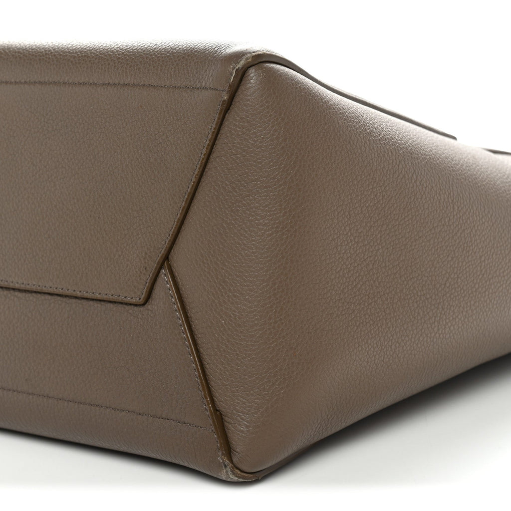 Soft Grained Calfskin Sangle Bucket Bag Taupe