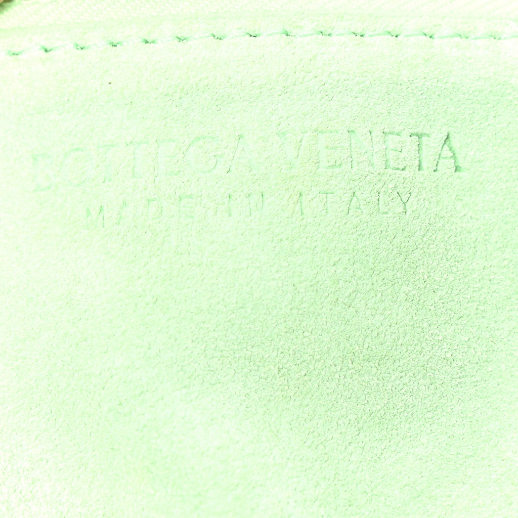 Suede Maxi Intrecciato Padded Chain Cassette Crossbody Bag Wasabi