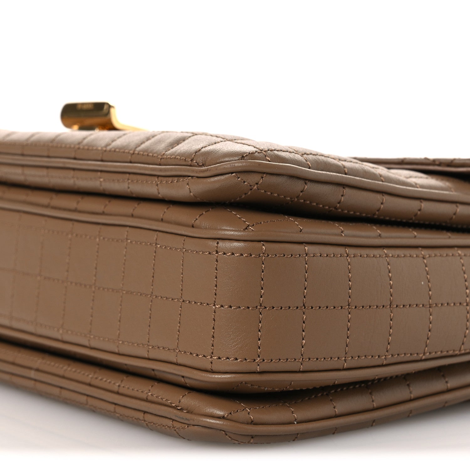 Calfskin Quilted Medium C Bag Beige