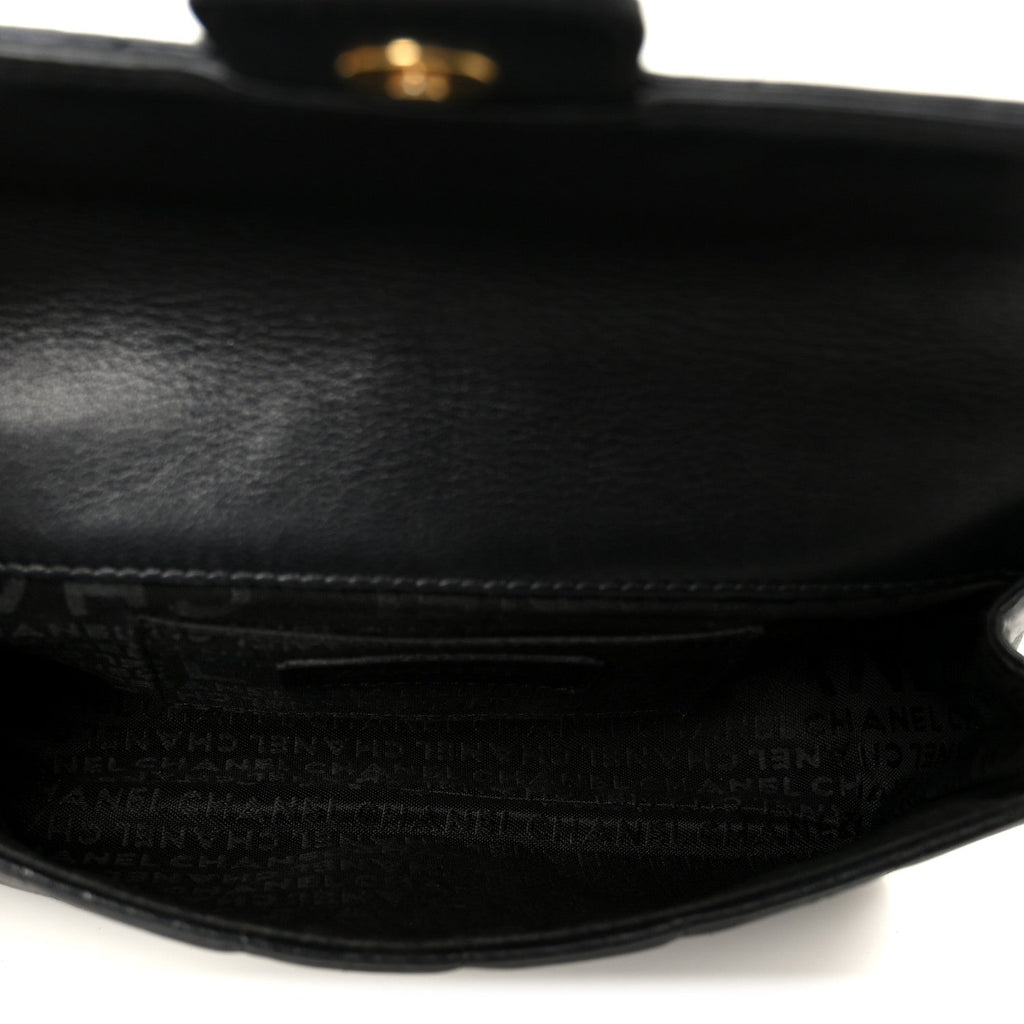 Lambskin Quilted Mini Chocolate Bar Flap Black
