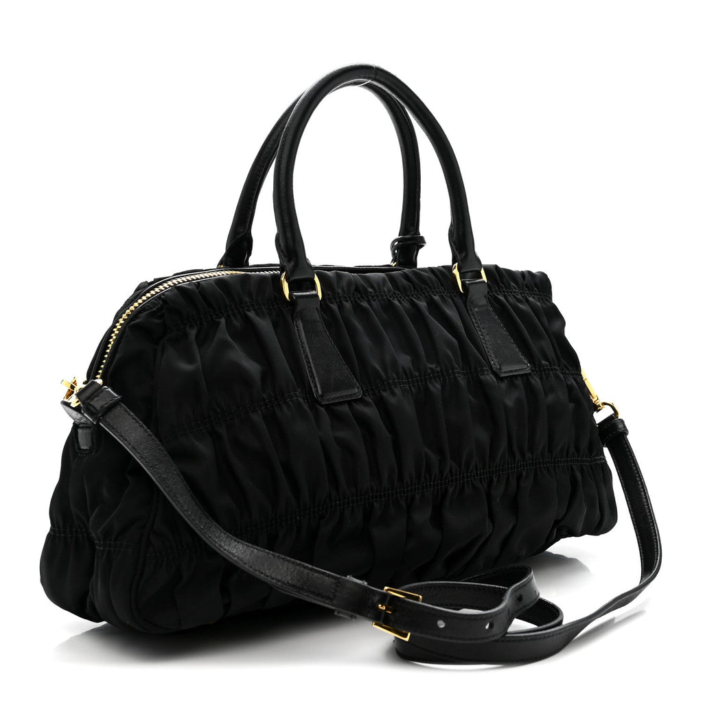 Tessuto Nylon Gaufre Tote Black