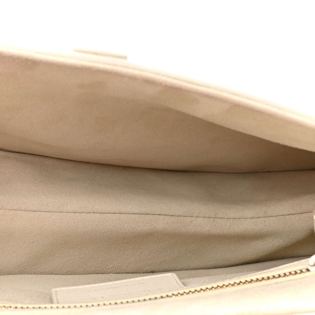 Ultra Matte Calfskin Saddle Bag Off White