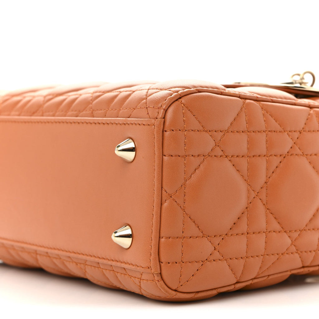 Lambskin Cannage Small Lucky Badges My Lady Dior Orange