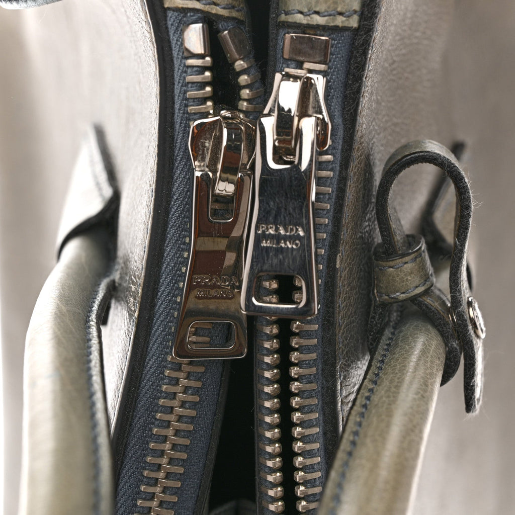 Glace Calf Twin Pocket Tote Marine