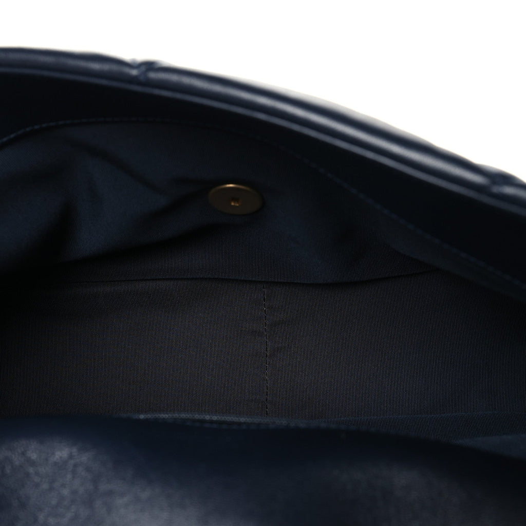 Lambskin Quilted Large Chanel 19 Flap Navy Blue