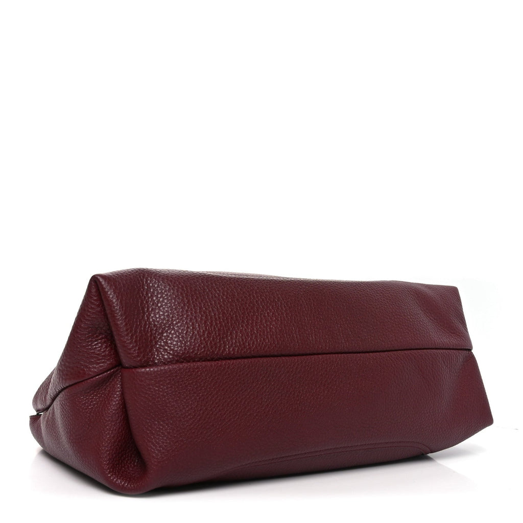 Grained Calfskin Softbit Maxi Shoulder Bag Rosso