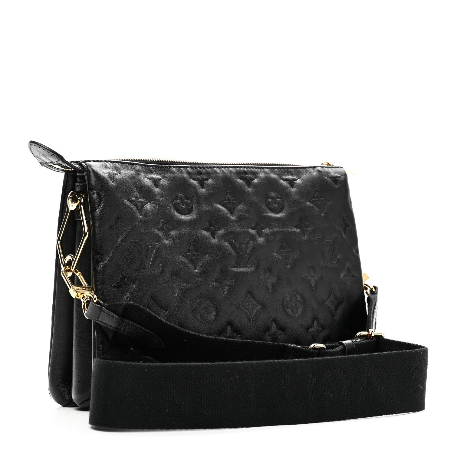 Lambskin Embossed Monogram Coussin PM Black